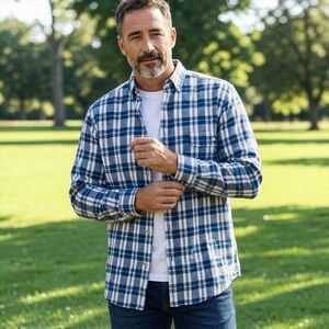 Levis Plaid Long Sleeve Shirt Button Down Collar